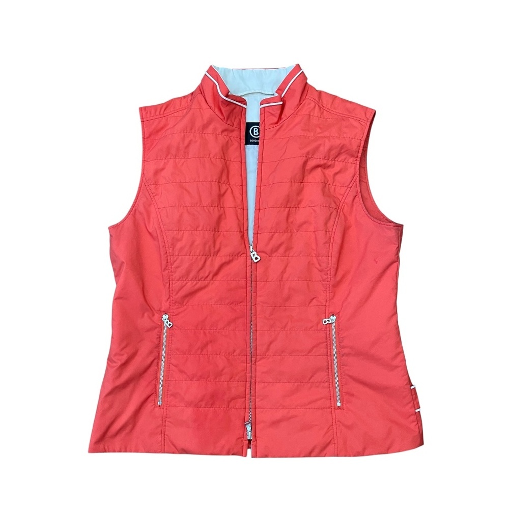Bogner Quilted Golf Vest Coral Orange Size 8